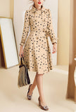 Heart Printed Mid-Length Trench Coat