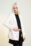 Double-breasted Pink Bling Sequined Blazer
