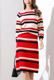 Fashion Stripe Sweater + Skirt Two Piece Sets