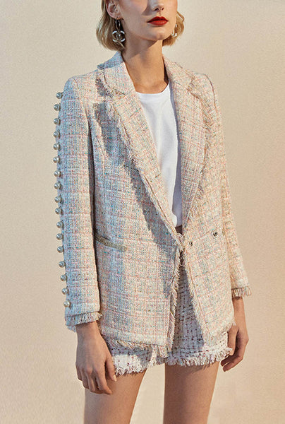 Pearl Trim Tweed Blazer - Vogue for Breakfast Blog