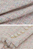 Fringed Pearl Decoration Tweed Blazer