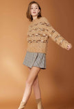 Loose Shape Plush Knitted Pullover Sweater 