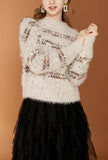 Loose Shape Fuzzy Knitted Pullover Sweater