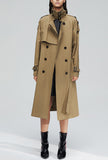 London Style  Double-Breasted Long Trench Coat