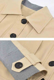 Patchwork Short Blazer + Mini Pleated Skirt Two Piece Set