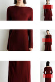 Pullover Sweater Long Sleeve Midi Dress