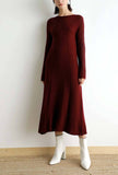 Pullover Sweater Long Sleeve Maxi Dress
