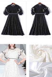 Summer Lace Mesh A-line Midi Dress