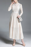 White Lace Waist Maxi Dress