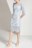 Solid Color Hollow Out Lace A-line Midi Dress