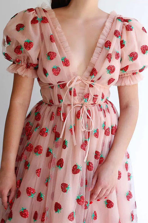 Amazing Memories Strawberry Maxi Dress - UnikWe Boutique