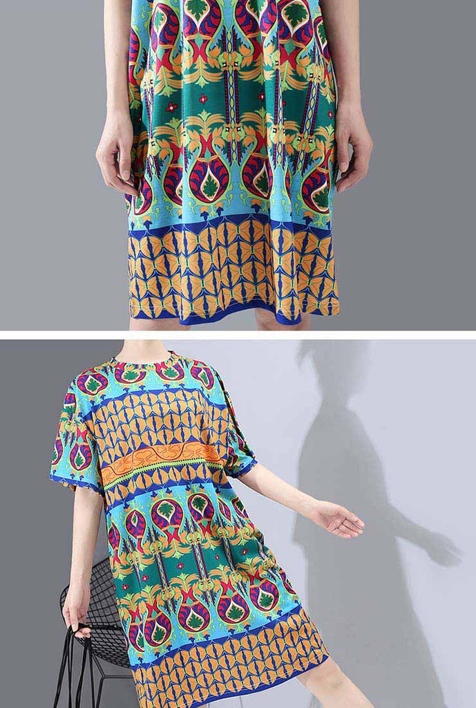Summer Printed Loose-Fit Shift Dress