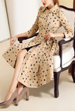 Heart Printed Mid-Length Trench Coat