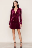 Classic velvet tuxedo gets a feminine update with Yumi Kim’s Suit It Up Burgundy Velvet Dress. 