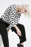 Polka Dots V-neck Long Sleeve Blouse Shirt