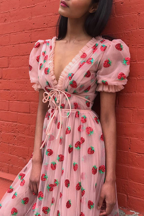 Amazing Memories Strawberry Maxi Dress - UnikWe Boutique
