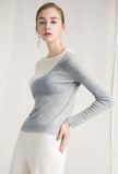 Contrast Color Pullover Knit Layering Top