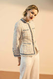 Vintage Front Pockets Classic Style Little Tweed Jacket