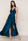 Yumi Kim's flowing Rush Hour Silk Satin Maxi Dress is your new go-to from weddings to running around the city. The wrap maxi dress includes a crossover bodice with deep v-neckline.