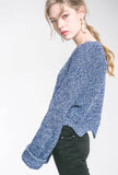 Solid Color Long Sleeve Wool Pullover Knit Sweater