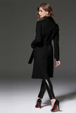Women's Plus Size Wool Blend Belted Trench Coat