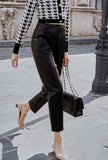 Autumn And Winter Ankle-length Leather Pants