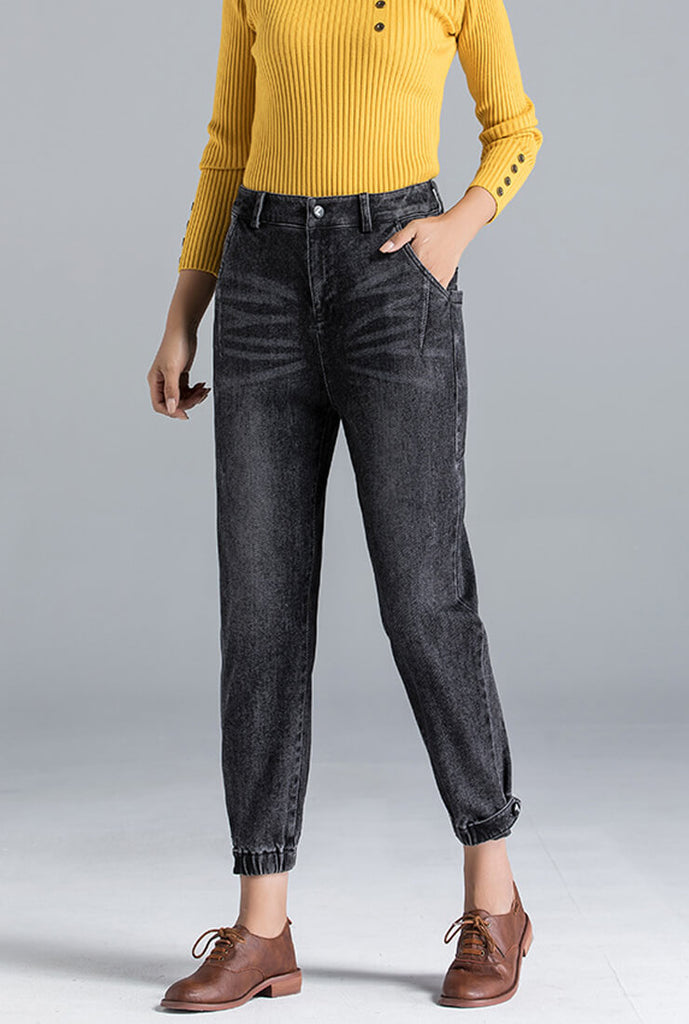 Black Loose Harem Jeans