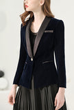 Blue Velvet Short Slim-fit Blazer