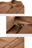 Camel Loose PU Leather Shirt
