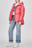 Candy Color Warm Loose Hooded Down Jacket
