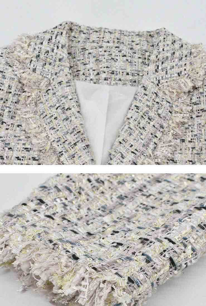 Chanel Tweed Tassels Lapel Jacket