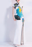 Cheongsam Style Floral Embroidered Formal Prom Dress
