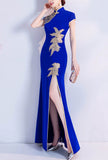 Cheongsam Style Embroidered Maxi Prom Formal Dress