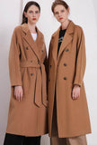 Classic Camel Belted Double-faced Wool Trench Coat