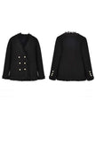 Classic Black fringed Trim Tweed Jacket