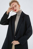 Classic Cashmere & Wool Belted Long Wrap Coat 