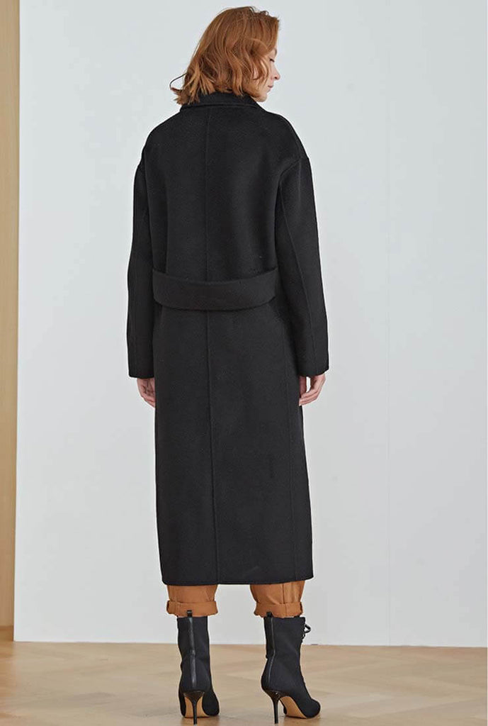 Classic Double-Breasted Double-faced Wool Long Coat