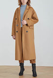 Classic Double-Breasted Reversible Cashmere Wool Long Coat