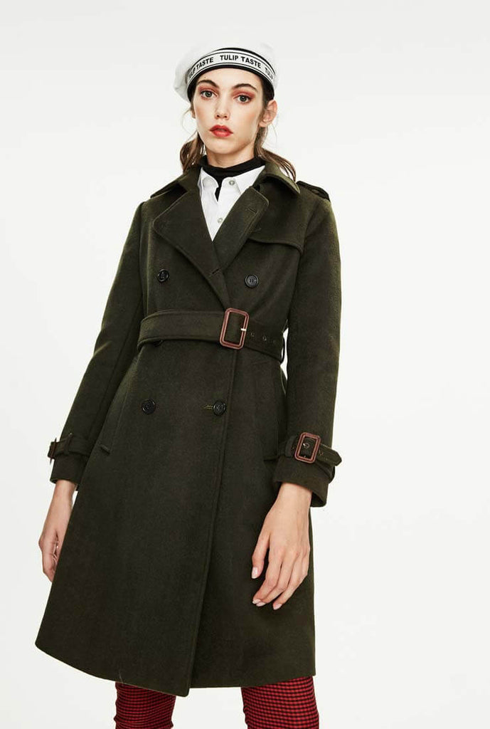 Classic Double-breasted Woolen Long Coat