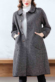 Classic Gray Mid-length Cashmere Coat 