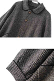Classic Gray Mid-length Cashmere Coat 
