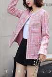 Classic Pink Tweed Short Jacket