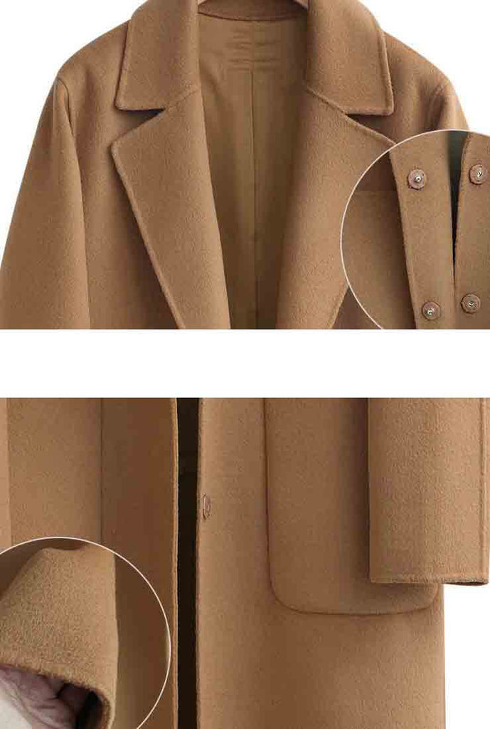 Classic Plus Size Mid-length Loose Woolen Coat