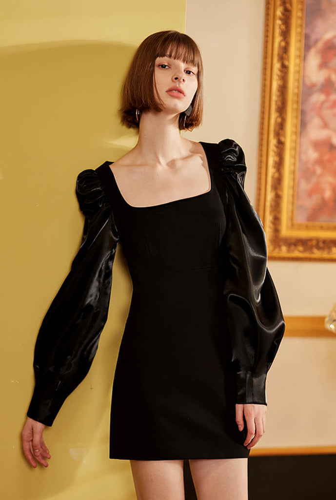 Classic High Waist Hepburn Black Dress