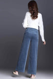 Corduroy High Waist Wide Pants (Large size)