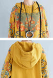 Cotton Floral Hoodies Sweatshirts Dress
