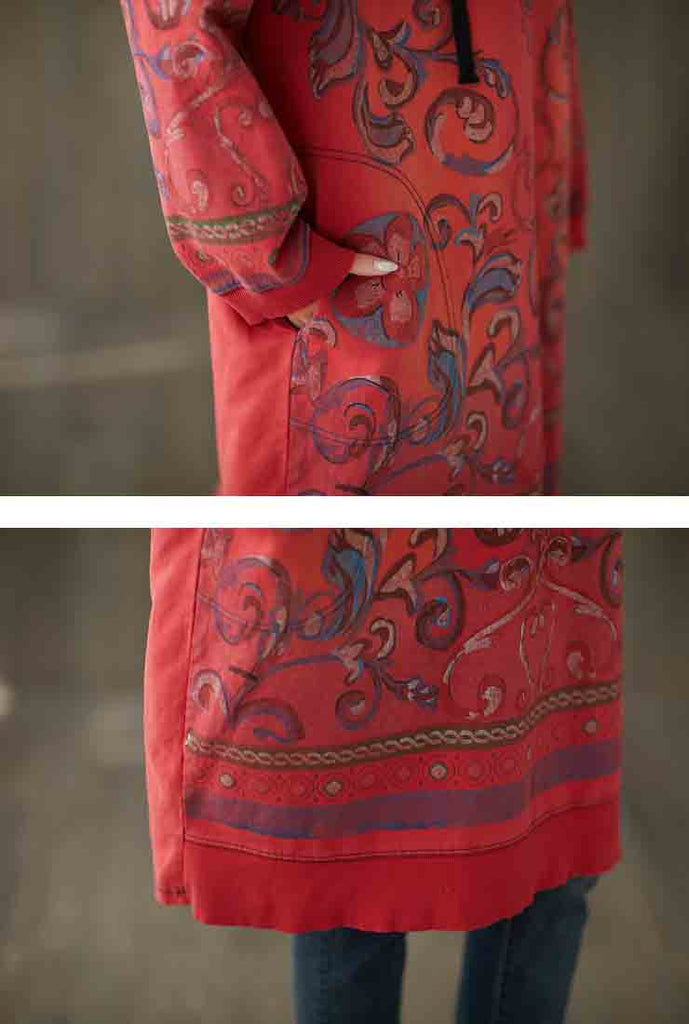 Cotton Floral Hoodies Sweatshirts Dress