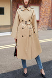 Double Breasted Cloak Khaki Loose Trench Coat
