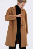 Double Faced Cashmere Med-length Wool Coat