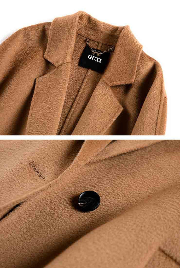 Double Faced Cashmere Med-length Wool Coat